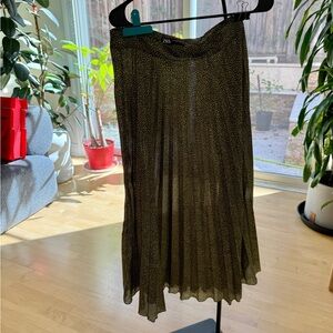 Zara Pleated Skirt with Subtle Dot Print